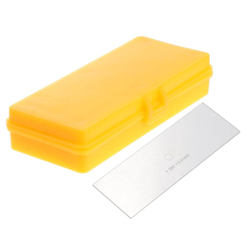 Cabilock 01mm Microscope Micrometer Calibrating Ruler With Storage Box For Lab Classroom - Image 1